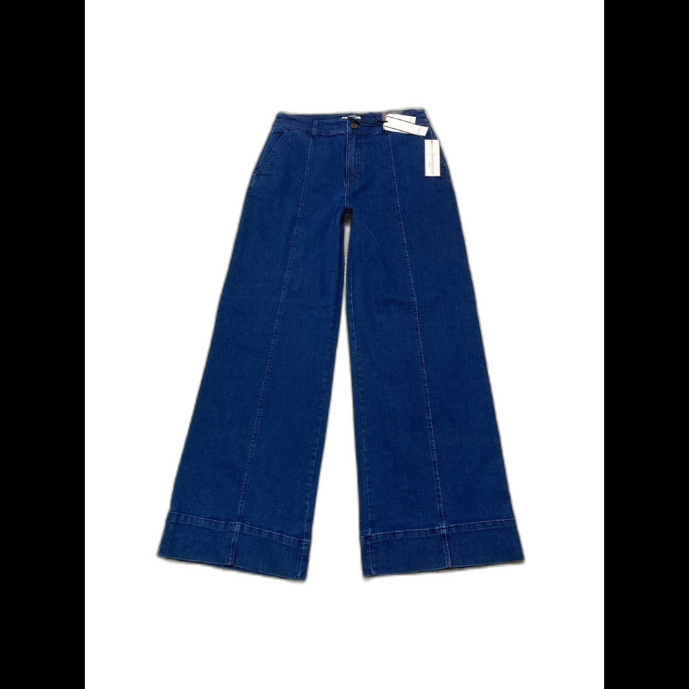 NWT Bagatelle Collection High-Rise Tailored Wide Leg Cropped Denim Trouser 30